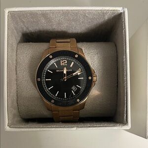 Michael Kors Men's Rose Gold and Black Watch